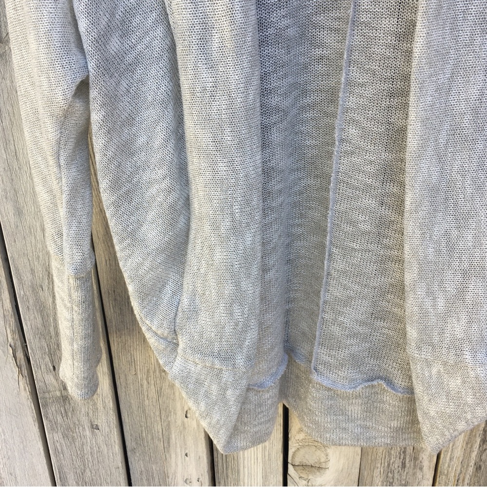 Splendid Open Front Metallic Silver Cardigan M - image 6